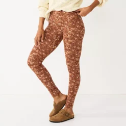 Women's Sonoma Goods For Life® Midrise Leggings -Outlet Clothiza Store 2946661 Brown Floral