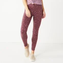 Women's Sonoma Goods For Life® Midrise Leggings -Outlet Clothiza Store 2946661 Plum Geo Floral
