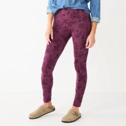 Women's Sonoma Goods For Life® Midrise Leggings -Outlet Clothiza Store 2946661 Purple Floral