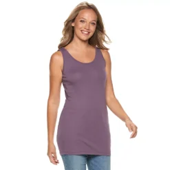 Women's Sonoma Goods For Life® Tunic Layering Tank Top -Outlet Clothiza Store 2979874 Black Plum
