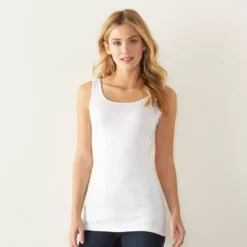 Women's Sonoma Goods For Life® Tunic Layering Tank Top -Outlet Clothiza Store 2979874 New White