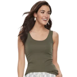 Women's Sonoma Goods For Life® Tunic Layering Tank Top -Outlet Clothiza Store 2979874 Olive Night