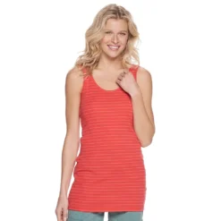 Women's Sonoma Goods For Life® Tunic Layering Tank Top -Outlet Clothiza Store 2979874 Red Stripe