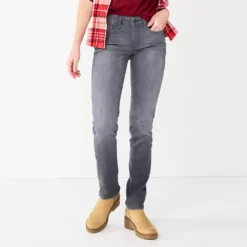 Women's Sonoma Goods For Life® Supersoft Midrise Straight-Leg Jeans -Outlet Clothiza Store 3022856 Light Grey
