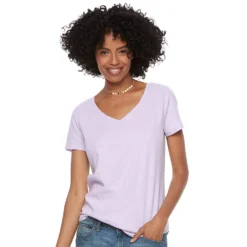Petite Sonoma Goods For Life® Essential V-Neck Tee -Outlet Clothiza Store 3053848 Cherub Lilac