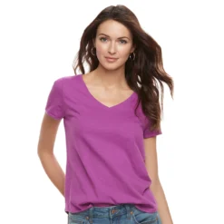 Petite Sonoma Goods For Life® Essential V-Neck Tee -Outlet Clothiza Store 3053848 Imagine Orchid