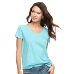 Petite Sonoma Goods For Life® Essential V-Neck Tee -Outlet Clothiza Store 3053848 Secret Blue