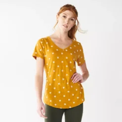Petite Sonoma Goods For Life® Essential V-Neck Tee -Outlet Clothiza Store 3053848 Vintage Daisy
