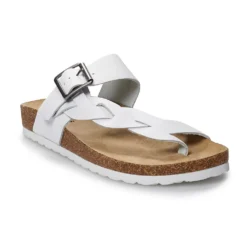 Sonoma Goods For Life® Airbrush Leather Women's Sandals -Outlet Clothiza Store 3519013 White