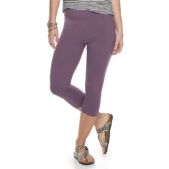 Women's Sonoma Goods For Life® Wide-Waist Capri Leggings -Outlet Clothiza Store 3584124 Black Plum