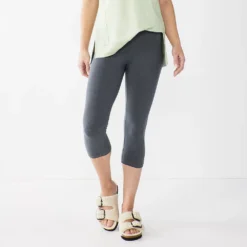Women's Sonoma Goods For Life® Wide-Waist Capri Leggings -Outlet Clothiza Store 3584124 Gray