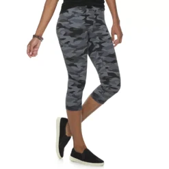 Women's Sonoma Goods For Life® Wide-Waist Capri Leggings -Outlet Clothiza Store 3584124 Gray Camo