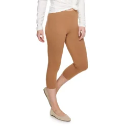 Women's Sonoma Goods For Life® Wide-Waist Capri Leggings -Outlet Clothiza Store 3584124 Philip Brown