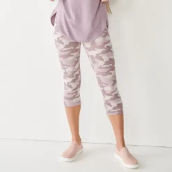 Women's Sonoma Goods For Life® Wide-Waist Capri Leggings -Outlet Clothiza Store 3584124 Pink Camo