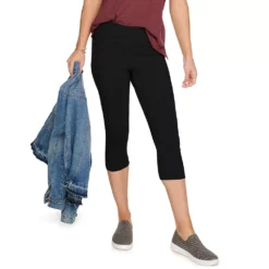 Women's Sonoma Goods For Life® Wide-Waist Capri Leggings -Outlet Clothiza Store 3584124 Pitch Black