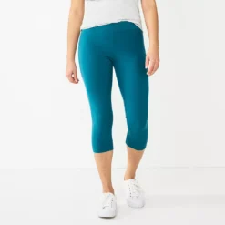 Petite Sonoma Goods For Life® Wide-Waist Capri Leggings -Outlet Clothiza Store 3590181 Blue
