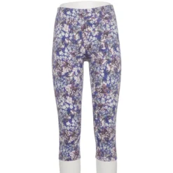 Petite Sonoma Goods For Life® Wide-Waist Capri Leggings -Outlet Clothiza Store 3590181 Blue Lilac Ditsy