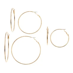 Sonoma Goods For Life™ Graduated Nickel Free Hoop Earring Set