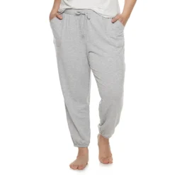 Plus Size Sonoma Goods For Life® Elastic Hem Essential Pajama Pants -Outlet Clothiza Store 3671959 Charcoal Heather