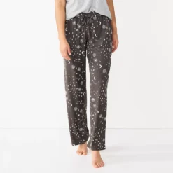 Women's Sonoma Goods For Life® Cozy Pajama Pants -Outlet Clothiza Store 4211999 Black Celestial