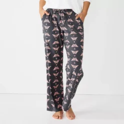 Women's Sonoma Goods For Life® Cozy Pajama Pants -Outlet Clothiza Store 4211999 Grey Love Butterfly