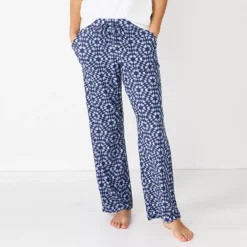 Women's Sonoma Goods For Life® Cozy Pajama Pants -Outlet Clothiza Store 4211999 Navy Quilt