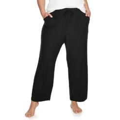 Plus Size Sonoma Goods For Life® Knit Pajama Pants -Outlet Clothiza Store 4212360 Black