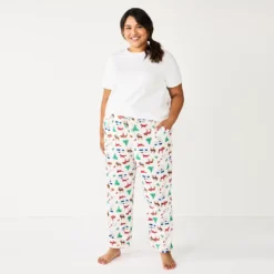 Plus Size Sonoma Goods For Life® Knit Pajama Pants -Outlet Clothiza Store 4212360 Forest Friends