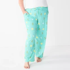 Plus Size Sonoma Goods For Life® Knit Pajama Pants -Outlet Clothiza Store 4212360 Turquoise Summer