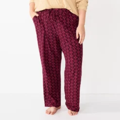 Plus Size Sonoma Goods For Life® Knit Pajama Pants -Outlet Clothiza Store 4212360 Wine West Geo
