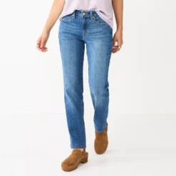 Women's Sonoma Goods For Life® Straight-Leg High-Waisted Curvy Jeans -Outlet Clothiza Store 4380113 Medium