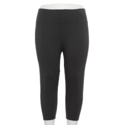 Plus Size Sonoma Goods For Life® Knit Capri Leggings -Outlet Clothiza Store 4878367 Pitch Black