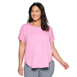 Plus Size Sonoma Goods For Life® Supersoft Short Sleeve Top -Outlet Clothiza Store 4886368 Orchid Necklace