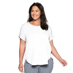 Plus Size Sonoma Goods For Life® Supersoft Short Sleeve Top -Outlet Clothiza Store 4886368 White