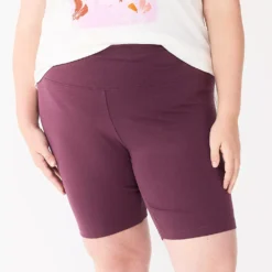 Plus Size Sonoma Goods For Life® High-Waisted Bike Shorts -Outlet Clothiza Store 4891853 Plum Prune