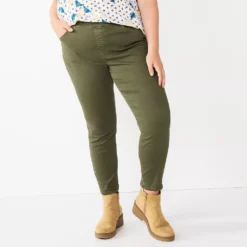 Plus Size Sonoma Goods For Life® Comfortable Favorite Mid-Rise Jeggings -Outlet Clothiza Store 4916239 Olive