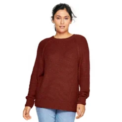 Women's Sonoma Goods For Life® All Over Stitch Crewneck Sweater -Outlet Clothiza Store 4923526 Brown