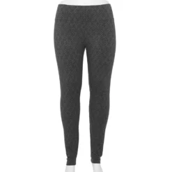 Plus Size Sonoma Goods For Life® Midrise Leggings -Outlet Clothiza Store 4966829 Gray Geo Floral