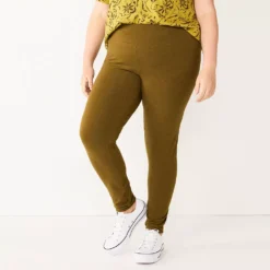 Plus Size Sonoma Goods For Life® Midrise Leggings -Outlet Clothiza Store 4966829 Olive