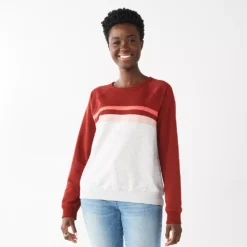 Women's Sonoma Goods For Life® Everyday Crewneck Sweatshirt -Outlet Clothiza Store 4974237 Berry Colorblock