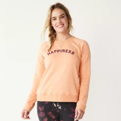 Women's Sonoma Goods For Life® Everyday Crewneck Sweatshirt -Outlet Clothiza Store 4974237 Peach Happiness