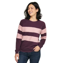 Women's Sonoma Goods For Life® Everyday Crewneck Sweatshirt -Outlet Clothiza Store 4974237 Plum Stripe