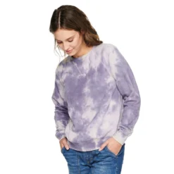 Women's Sonoma Goods For Life® Everyday Crewneck Sweatshirt -Outlet Clothiza Store 4974237 Purple Dye Effect