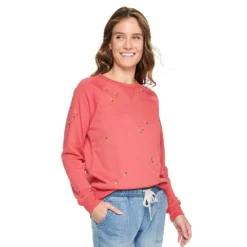 Women's Sonoma Goods For Life® Everyday Crewneck Sweatshirt -Outlet Clothiza Store 4974237 Raspberry Ditsy