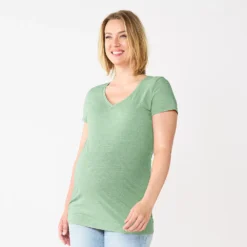 Maternity Sonoma Goods For Life® Essential V-Neck Tee -Outlet Clothiza Store 4980526 Aspen Leaf