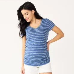Maternity Sonoma Goods For Life® Essential V-Neck Tee -Outlet Clothiza Store 4980526 Blue Stripe