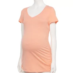 Maternity Sonoma Goods For Life® Essential V-Neck Tee -Outlet Clothiza Store 4980526 Carolina Peach