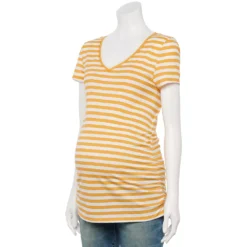 Maternity Sonoma Goods For Life® Essential V-Neck Tee -Outlet Clothiza Store 4980526 Gold Stripe