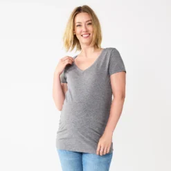 Maternity Sonoma Goods For Life® Essential V-Neck Tee -Outlet Clothiza Store 4980526 Grey