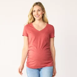 Maternity Sonoma Goods For Life® Essential V-Neck Tee -Outlet Clothiza Store 4980526 Medium Pink